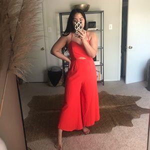 Flared Leg Jumpsuit with cutout cross back